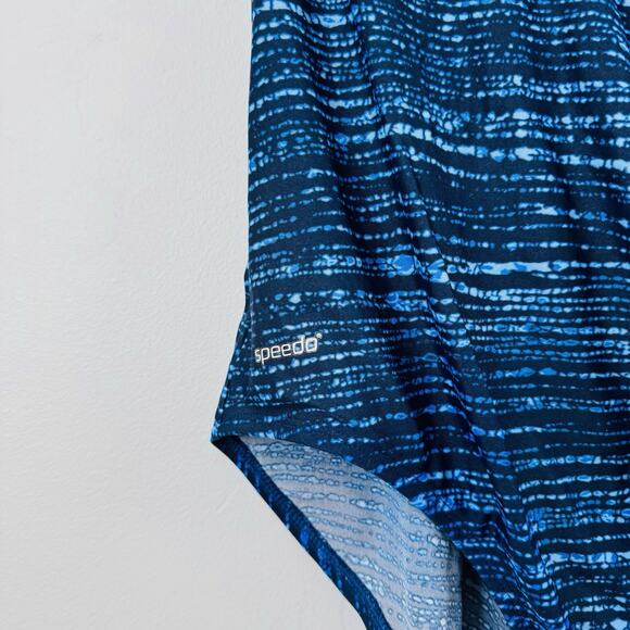 Speedo Blue Cross Back One Piece Swim Suit Women’s Size L - Picture 2 of 6